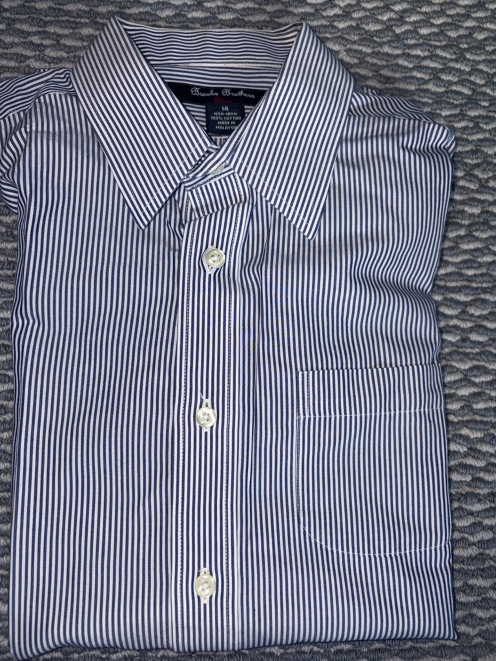 Brooks Brothers Navy and White Stripe Dress Shirt